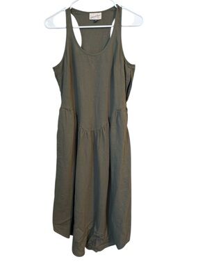 olive green smock dress Olive Green Smocked Midi Dress – Gabi Swimwear